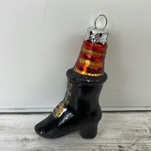Witches boot Christmas ornament glass